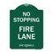 Signmission No Stopping Fire Lane-Refer to CVC 22500.1, Green & White Aluminum Sign, 18" x 24", GW-1824-23576 A-DES-GW-1824-23576 - alternate 1